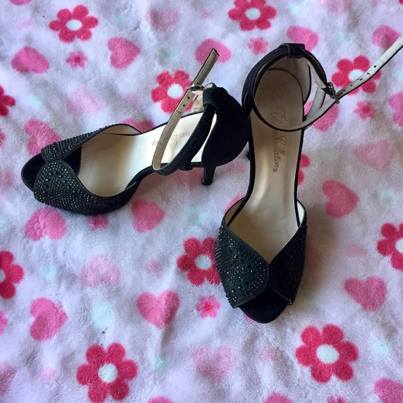 Woman elegant strapped high heel Black shoes 7.5 - Picture 7 of 8